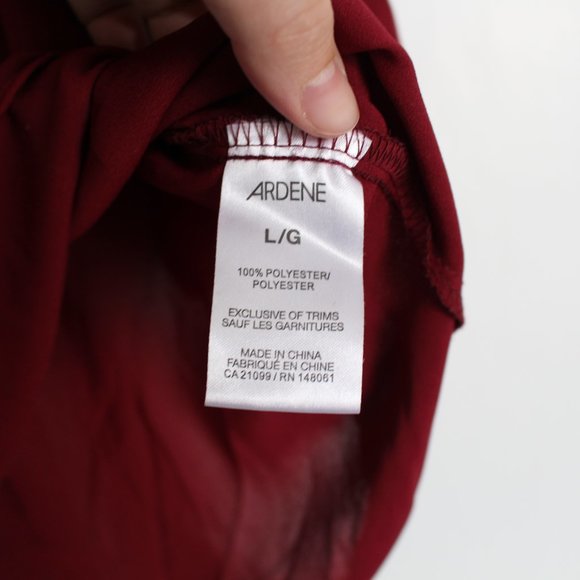 3/$20 Burgundy Blouse With Flared Sleeves & Zipper - Picture 9 of 9